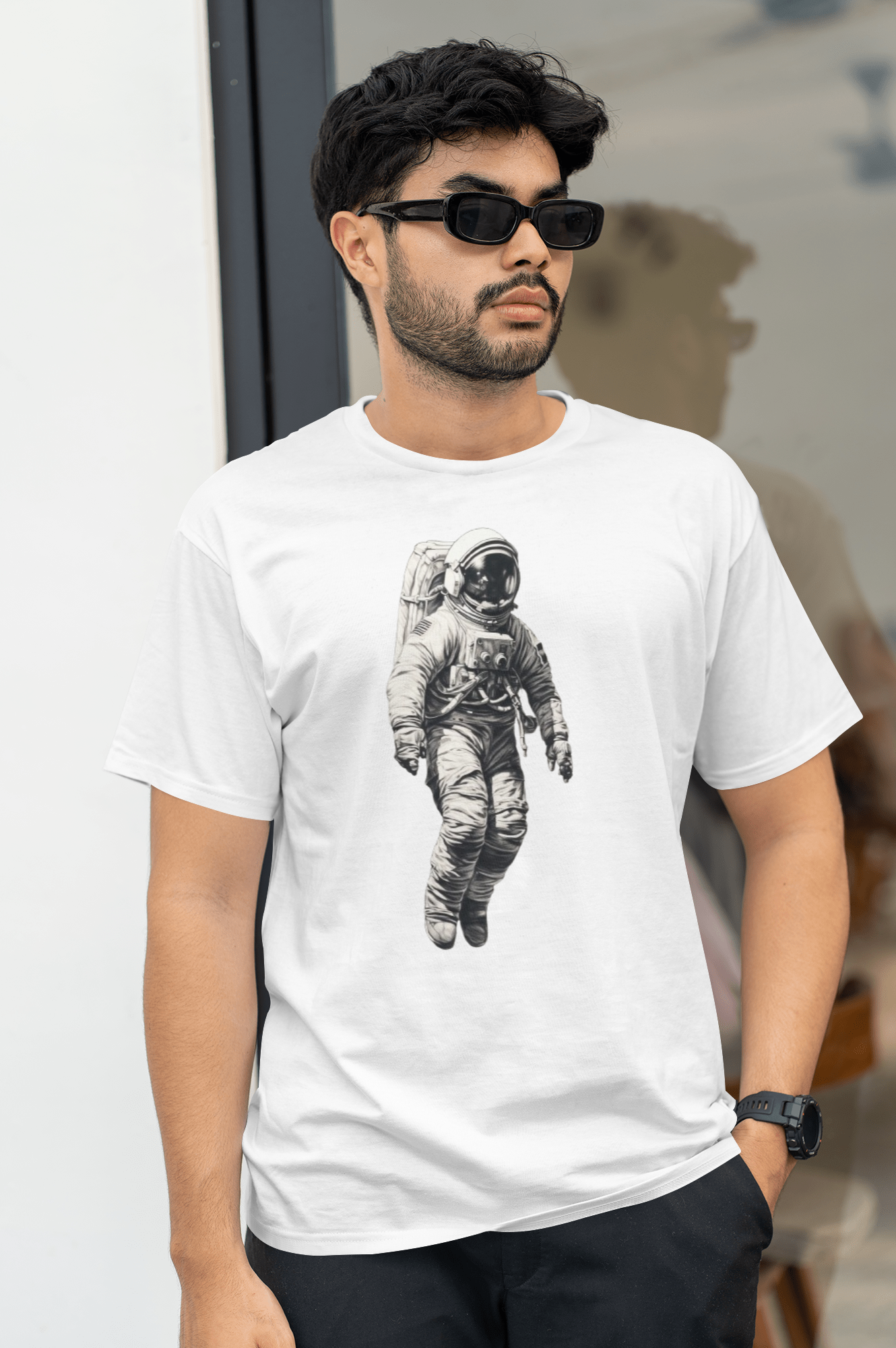 Astronaut  Black And White T Shirt| Unisex