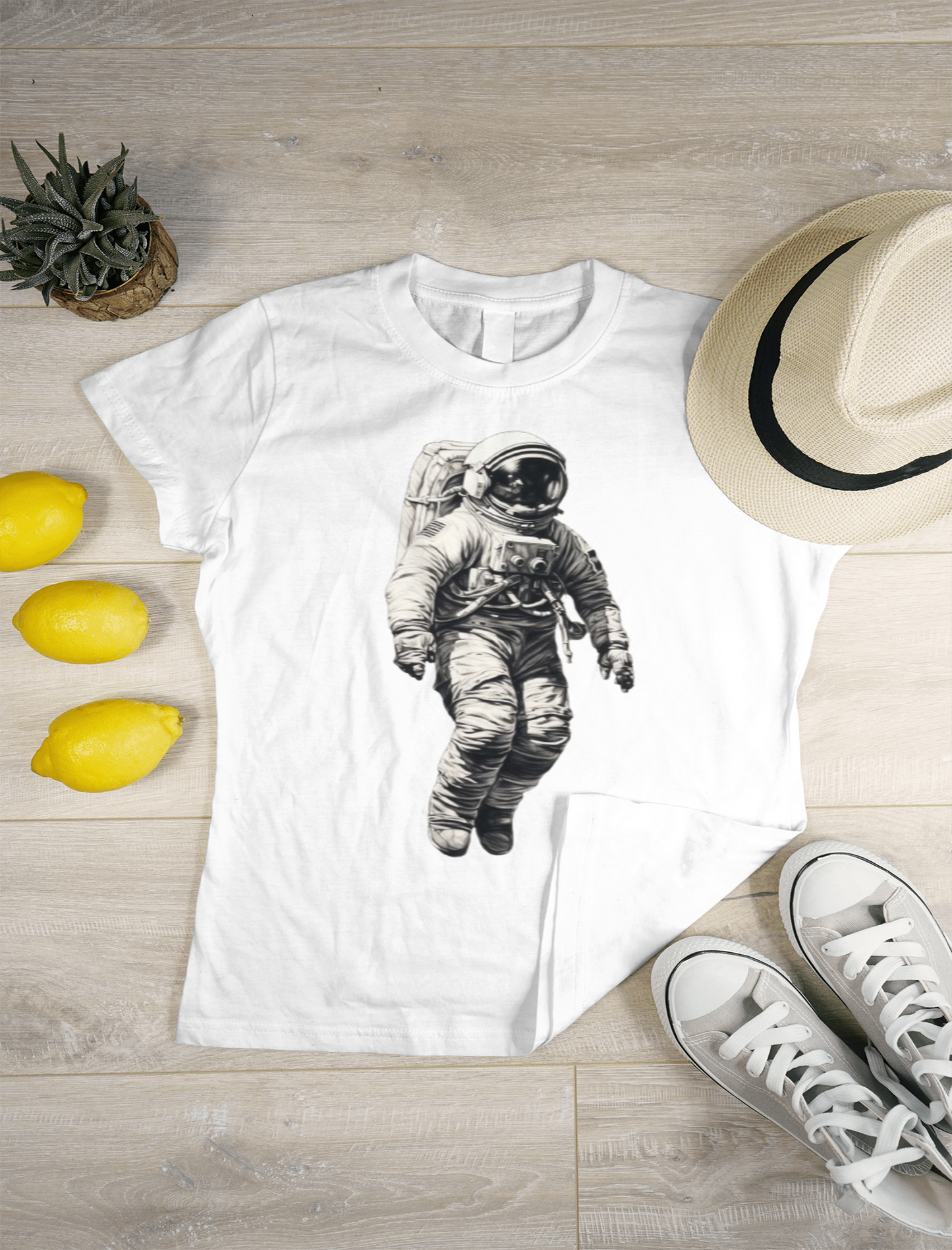 Astronaut  Black And White T Shirt| Unisex