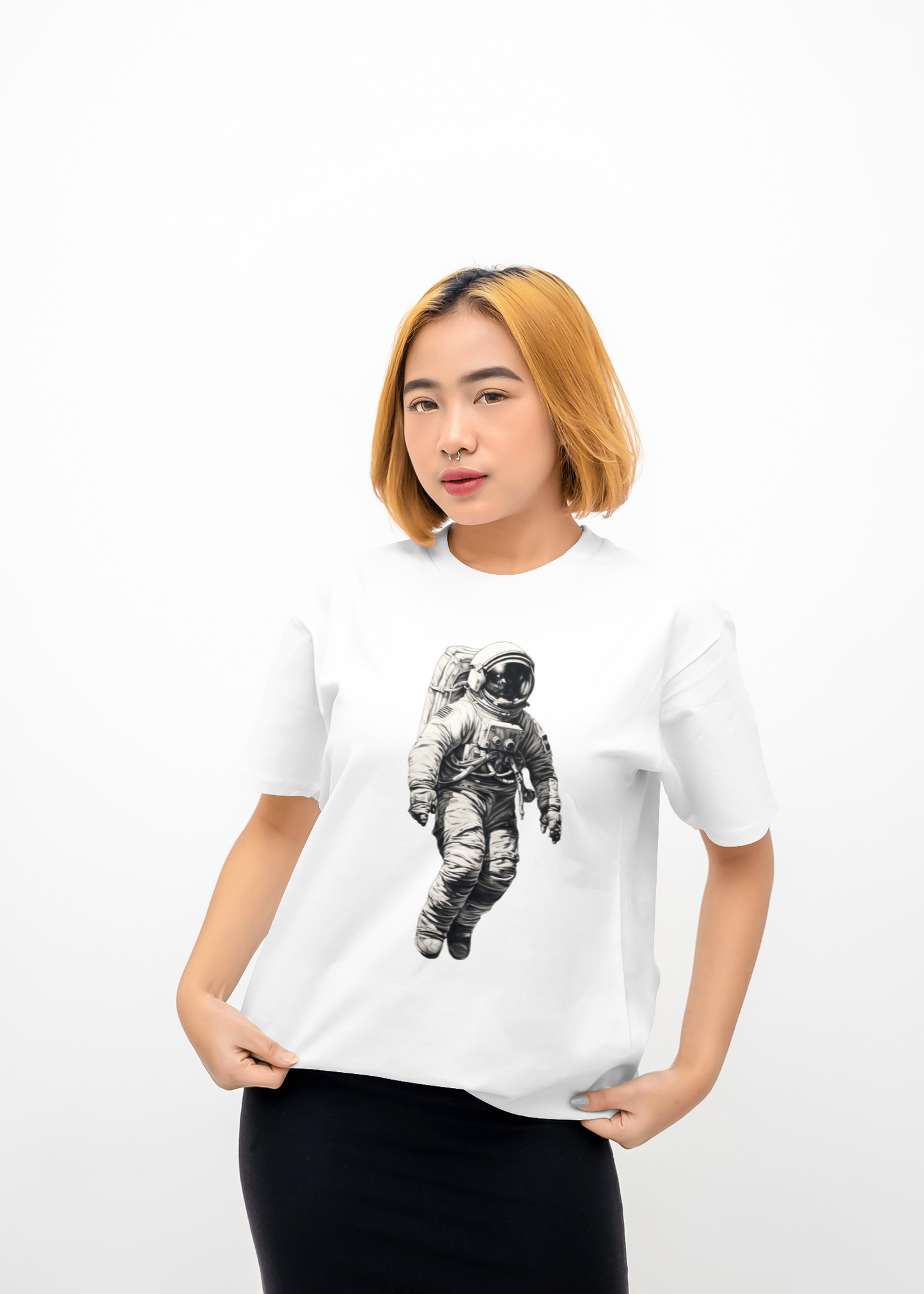 Astronaut  Black And White T Shirt| Unisex