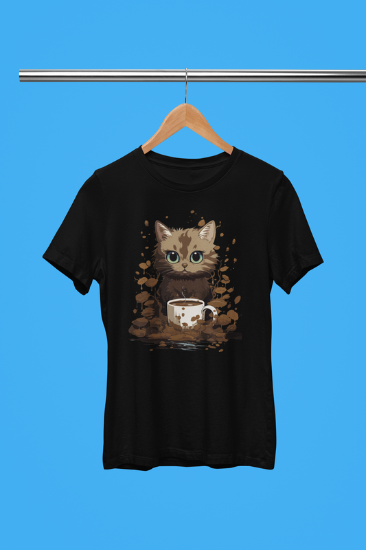 Cat Coffee T Shirt