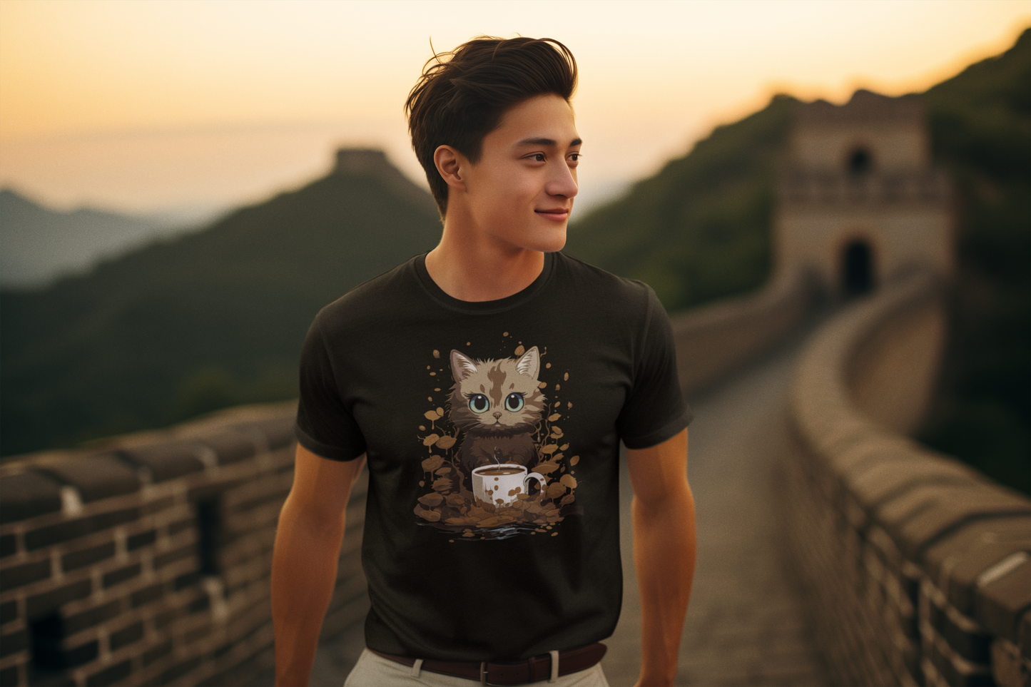 Cat Coffee T Shirt