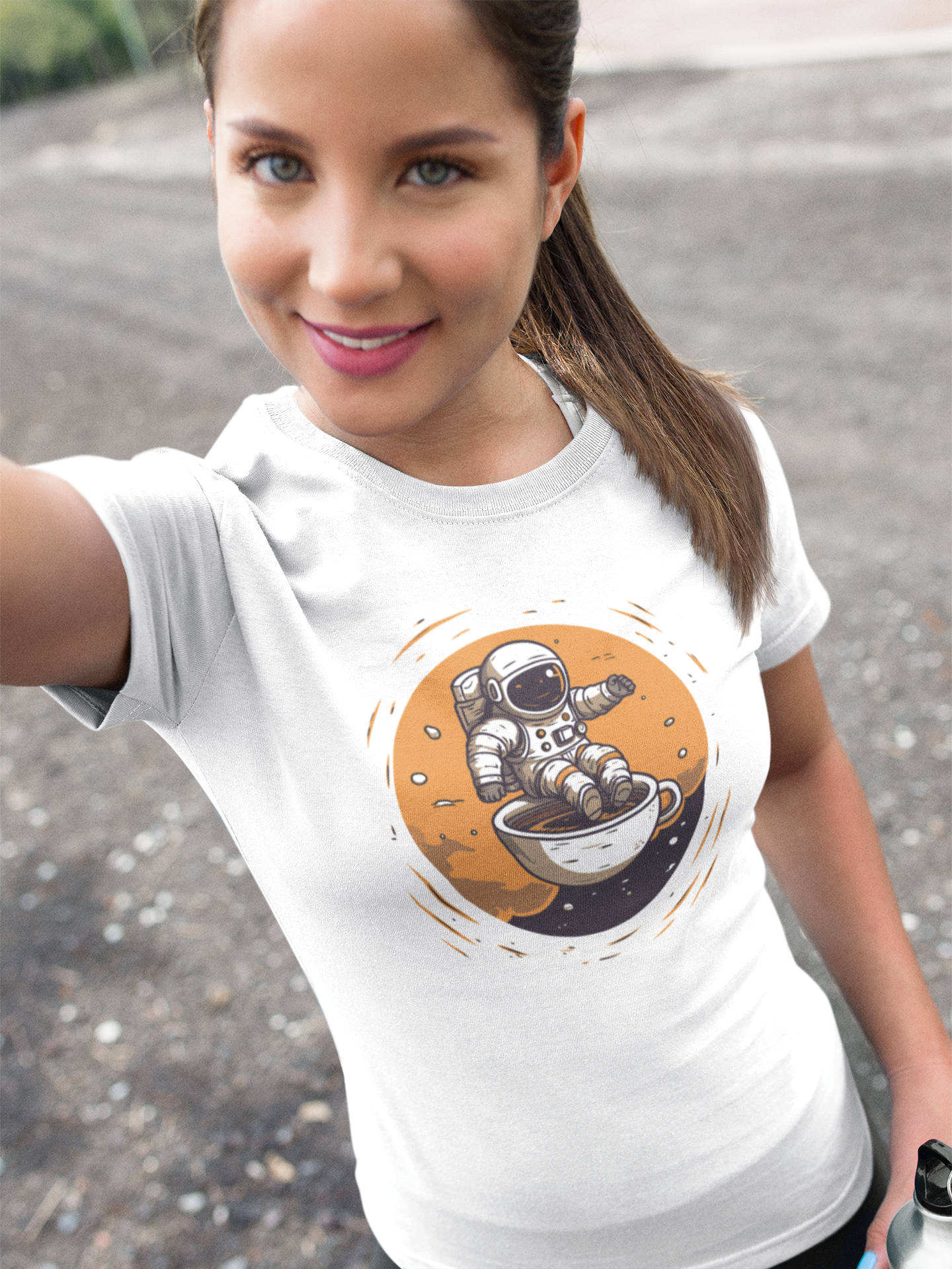 Astronaut In Coffee Cup T Shirt