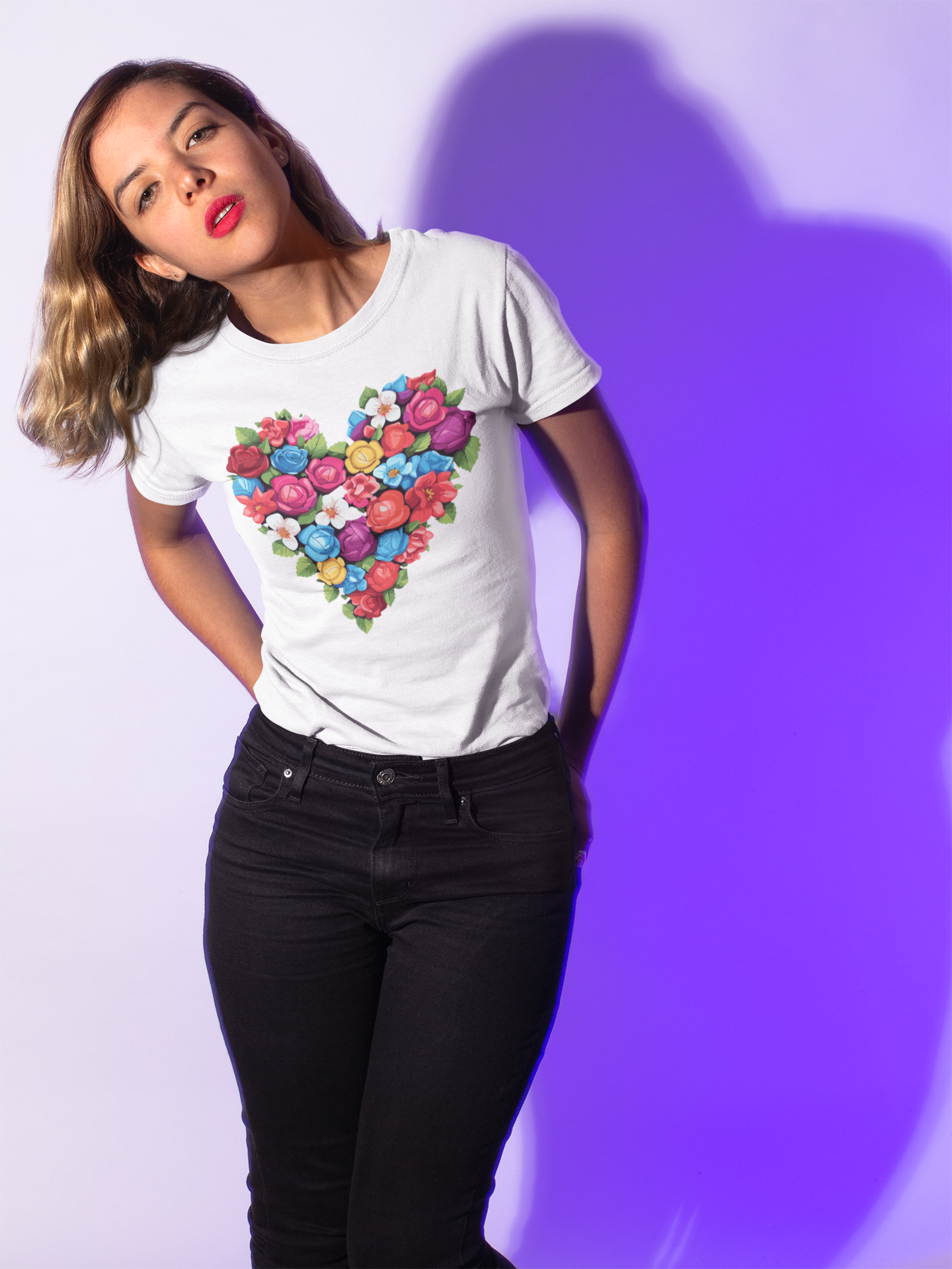 Flower Heart T Shirt