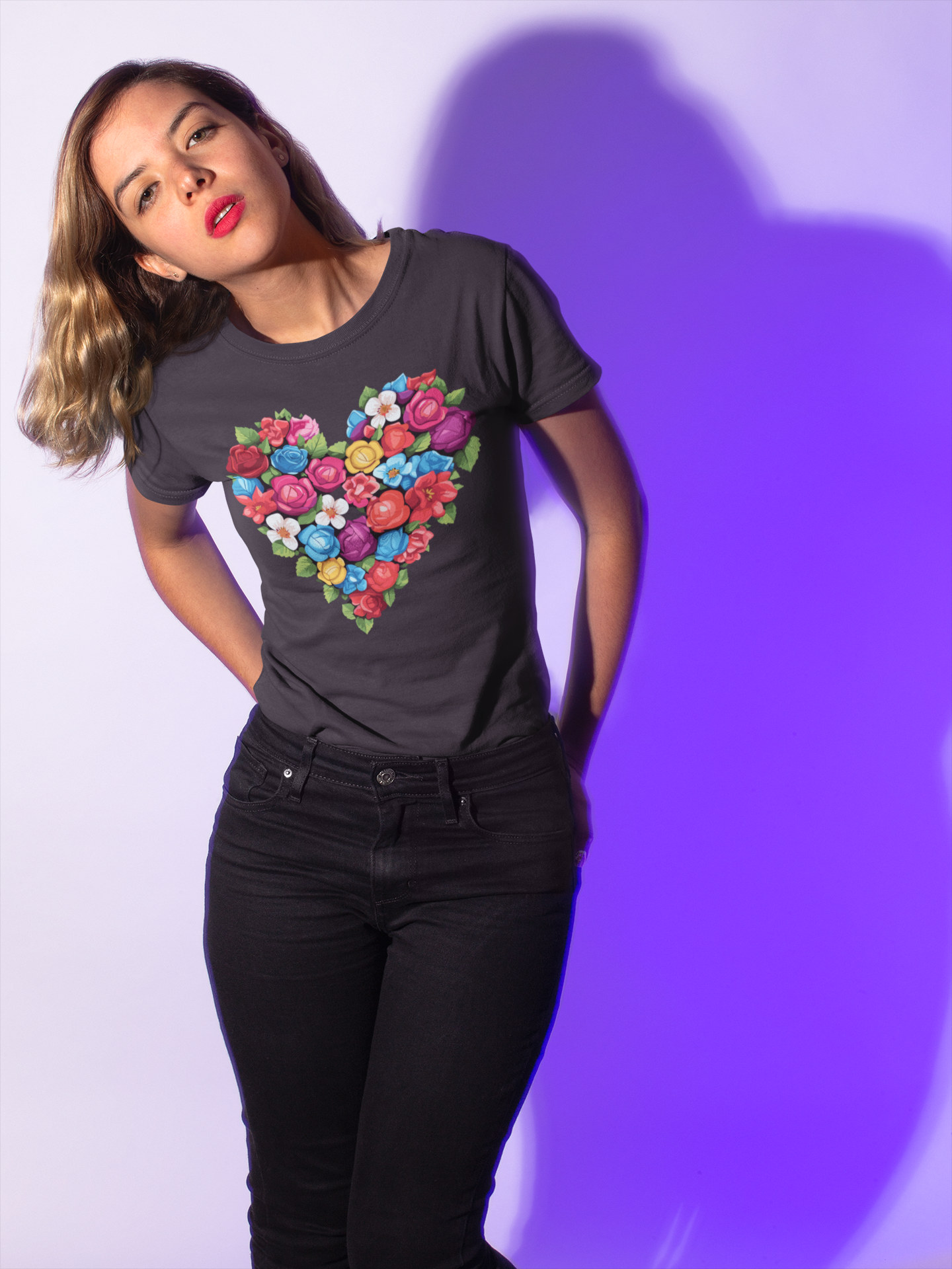 Flower Heart T Shirt