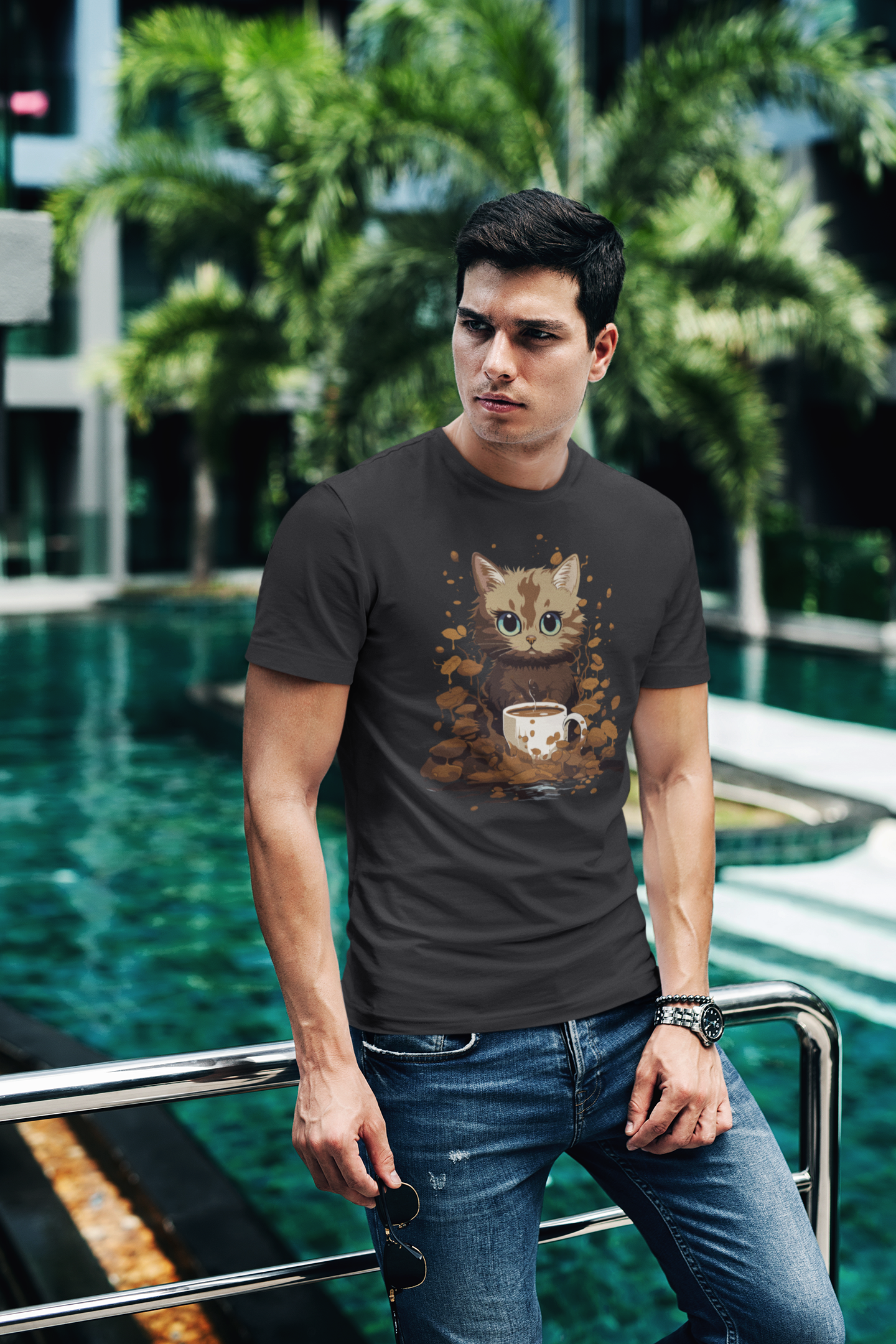 Cat Coffee T Shirt